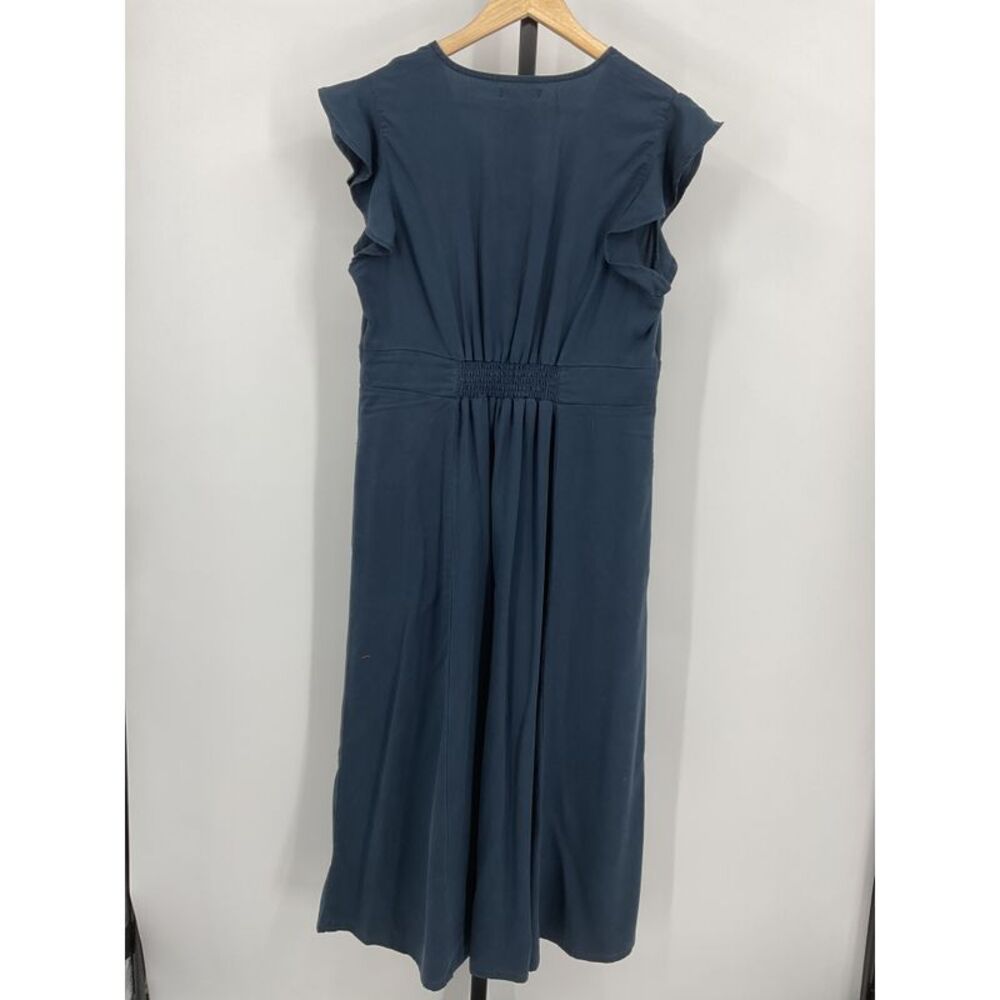 Quince Blue Sleeveless Sundress with Flutter Sleeves